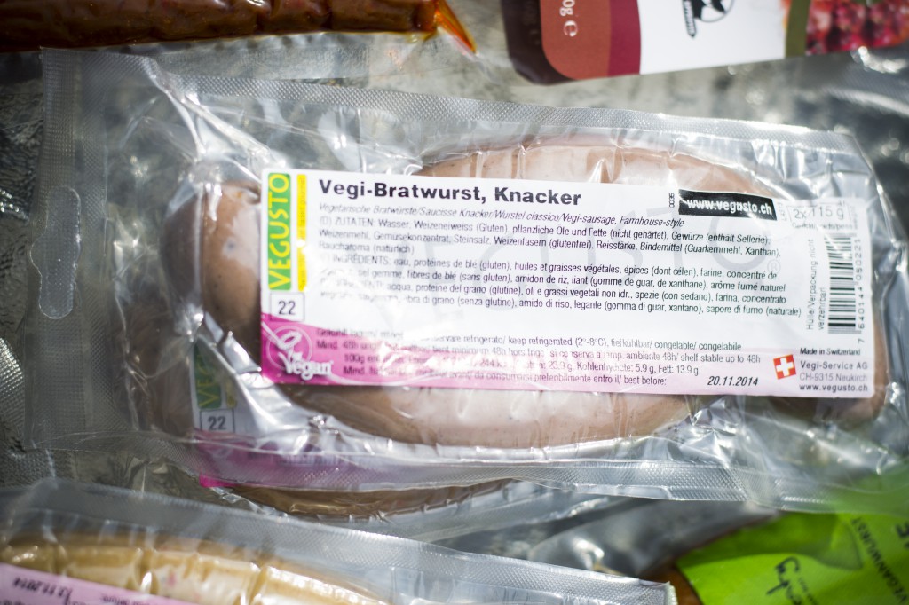 Vegi-Bratwurst knacker. Foto.